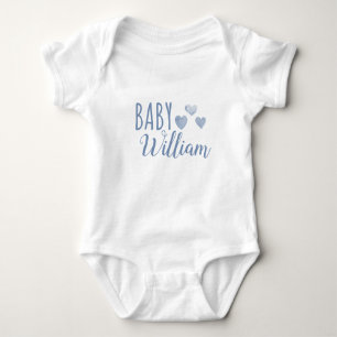 Name des personalisierten Baby-Jungen Hearts Baby Strampler