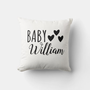 Name des personalisierten Baby-Jungen Hearts Kissen