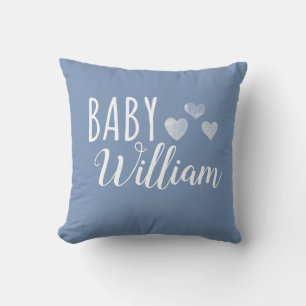 Name des personalisierten Baby-Jungen Hearts Kissen