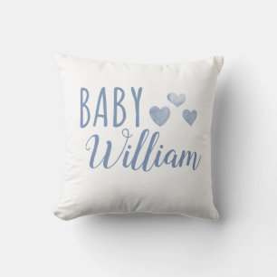 Name des personalisierten Baby-Jungen Hearts Kissen