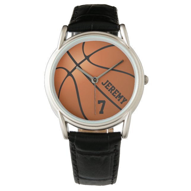 Name des personalisierten Basketballspielers Armbanduhr (Vorderseite)
