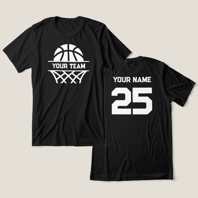 Name des personalisierten Basketballteams, Name un Tri-Blend Shirt (Design vorne & hinten)
