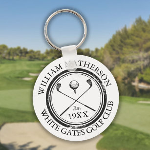 Name des personalisierten Classic Golf Clubs Schlüsselanhänger