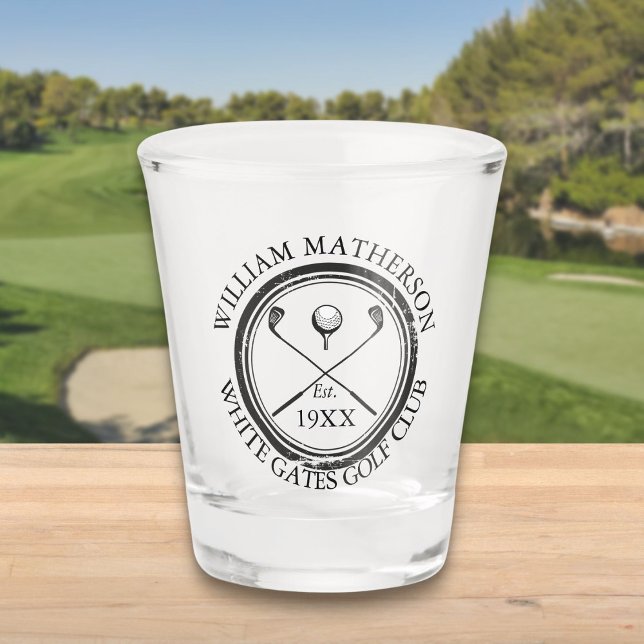 Name des personalisierten Classic Golf Clubs Schnapsglas (Personalized Classic Golf Club Name Shot Glass)