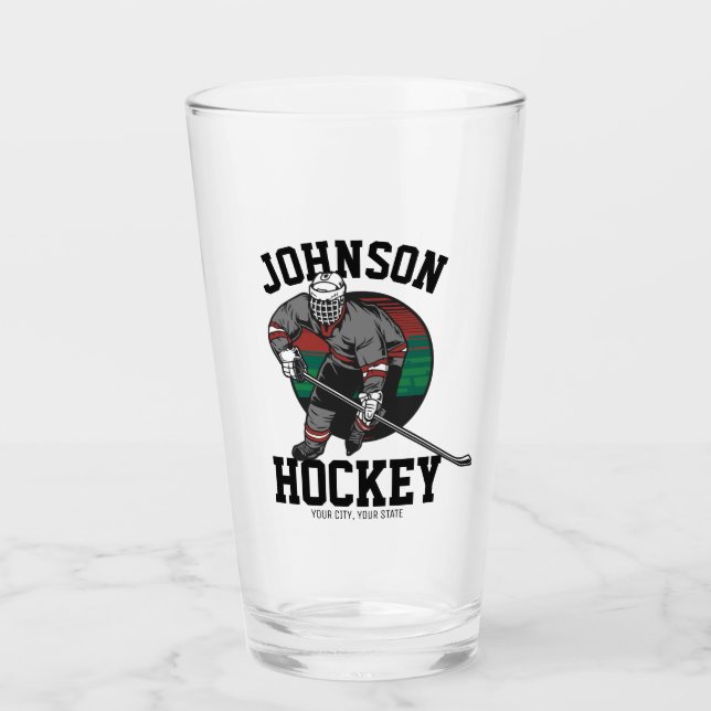 Name des personalisierten Eishockey-Spielerteams Glas (Vorderseite)