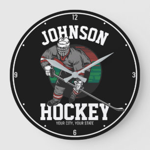 Name des personalisierten Eishockey-Spielerteams Große Wanduhr