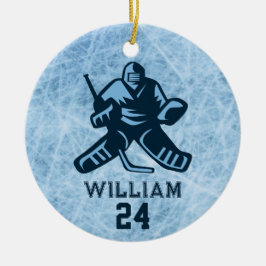 Name des personalisierten Eishockey-Spielerteams Keramik Ornament