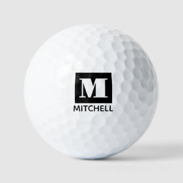 Name des personalisierten fett Anfangsbuchstabens Golfball
