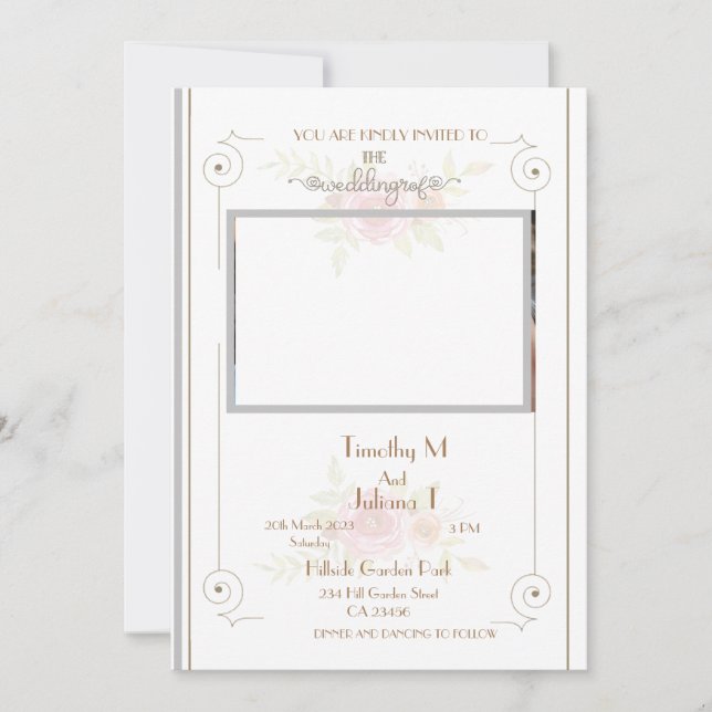 Name des Personalisierten Fotos für Hochzeiten Einladung (Vorderseite)