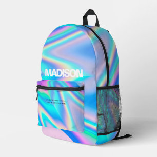 Name des personalisierten Holographischen Regenbog Bedruckter Rucksack