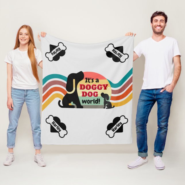 Name des personalisierten Hundes Fleecedecke (Beispiel)