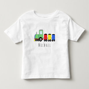 Name des personalisierten jungen Lokomotiven Kleinkind T-shirt