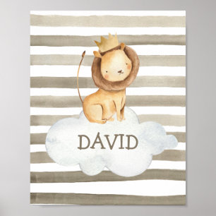 Name des Personalisierten Kinderzimmers Lion Baby Poster