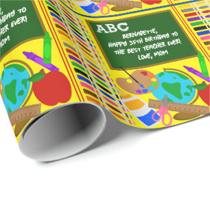 Name des personalisierten Lehrers Geburtsname Absc Geschenkpapier