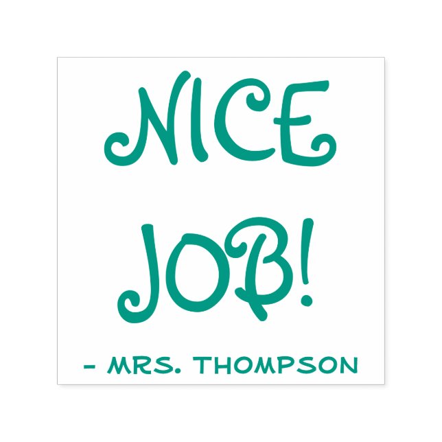 Name des personalisierten Lehrers + "NICE JOB!" Permastempel (Design)