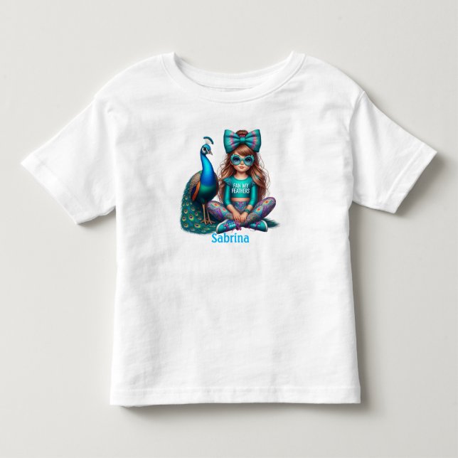 Name des personalisierten Mädchens Kleinkind T-shirt (Vorderseite)