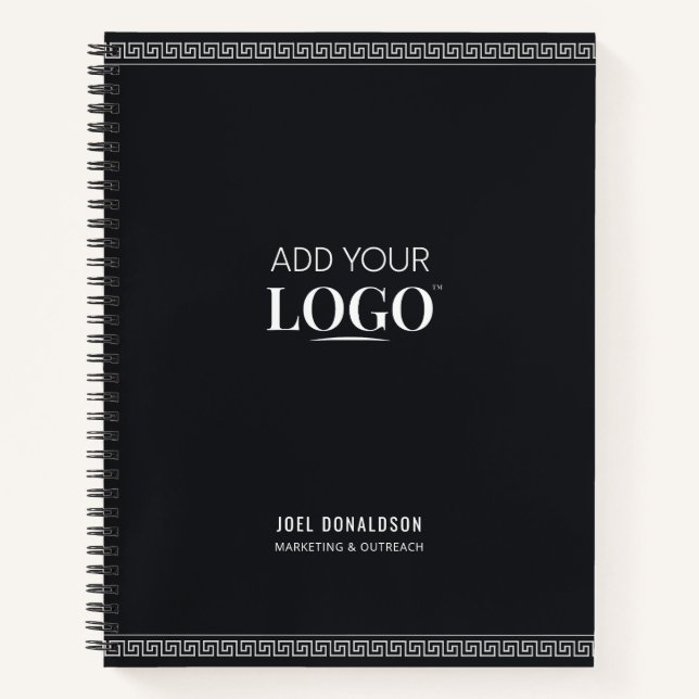 Name des personalisierten Mitarbeiters Black Greec Notizbuch (Vorderseite)