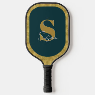Name des personalisierten Monogram-Skripts Pickleball Schläger