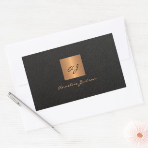 Name des personalisierten Monogramm-Monogrammes Rechteckiger Aufkleber