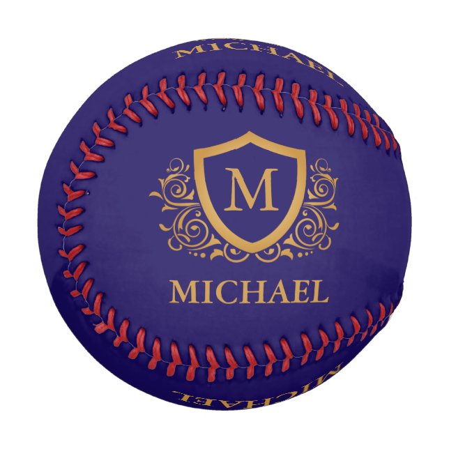 Name des Personalisierten Monogramms für Navy Blue Baseball (Vorderseite Links)