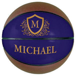 Name des Personalisierten Monogramms für Navy Blue Basketball