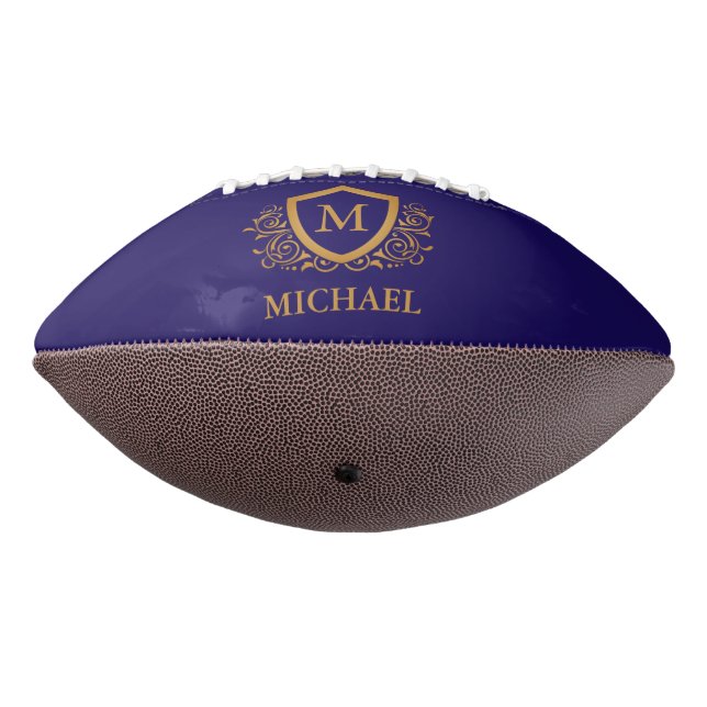 Name des Personalisierten Monogramms für Navy Blue Football (Gedreht 270)