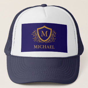 Name des Personalisierten Monogramms für Navy Blue Truckerkappe