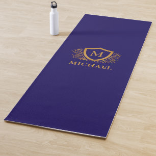 Name des Personalisierten Monogramms für Navy Blue Yogamatte