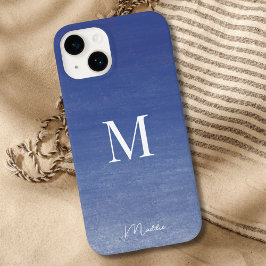 Name des Personalisierten Monogramms Ocean Blue Case-Mate iPhone 14 Hülle