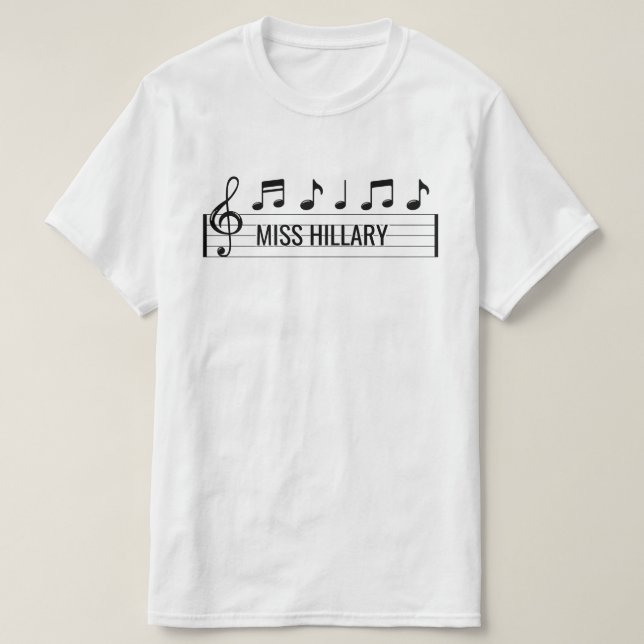 Name des personalisierten Musiklehrers T-Shirt (Design vorne)