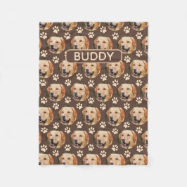Name des personalisierten Pet-Foto-Musters Fleecedecke