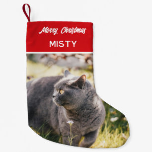 Name des personalisierten Pet-Fotos Monogramm Kleiner Weihnachtsstrumpf