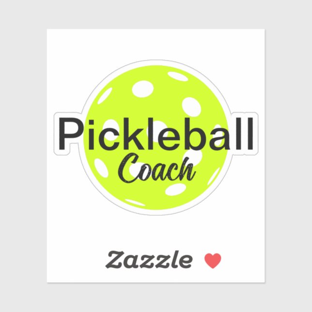 Name des personalisierten Pickleball-Coach Aufkleber (Blatt)