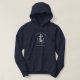 Name des personalisierten Schiffskapitäns Nautical Hoodie (Design vorne)