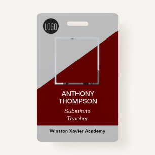 Name des personalisierten Schulpersonals Foto rot Ausweis