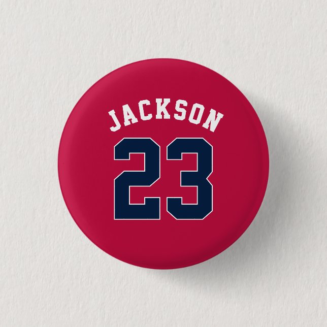 Name des personalisierten Sportteams Jersey Button (Vorderseite)