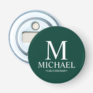 Name des personalisierten Trauzeugen und Monogramm Flaschenöffner