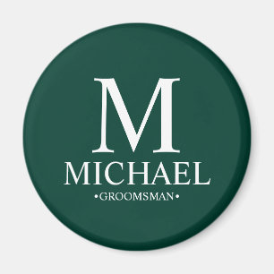 Name des personalisierten Trauzeugen und Monogramm Magnet