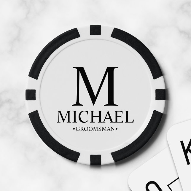 Name des personalisierten Trauzeugen und Monogramm Pokerchips (Von Creator hochgeladen)