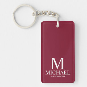 Name des personalisierten Trauzeugen und Monogramm Schlüsselanhänger