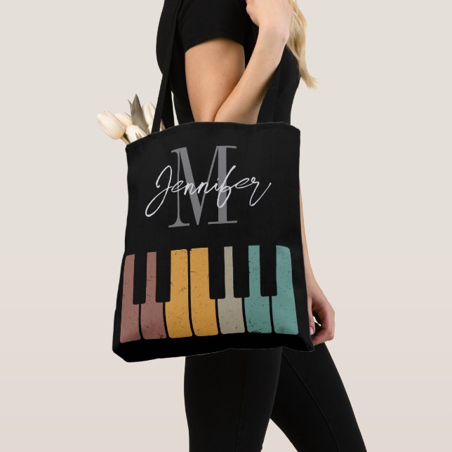 Name des Piano-Monogramms Retro Personalisiert (Von Nahem)