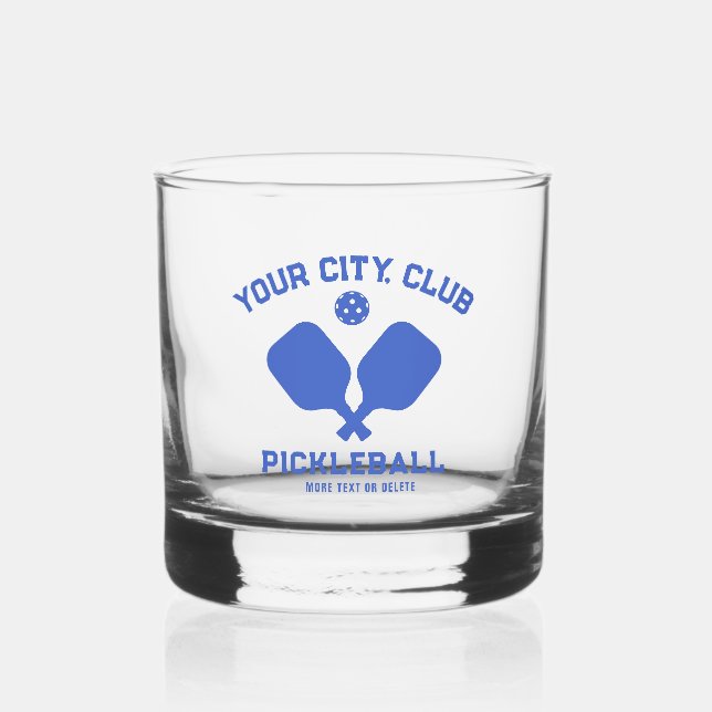 Name des Pickleball-Club-Teams Personalisiert Whiskyglas (Vorderseite)