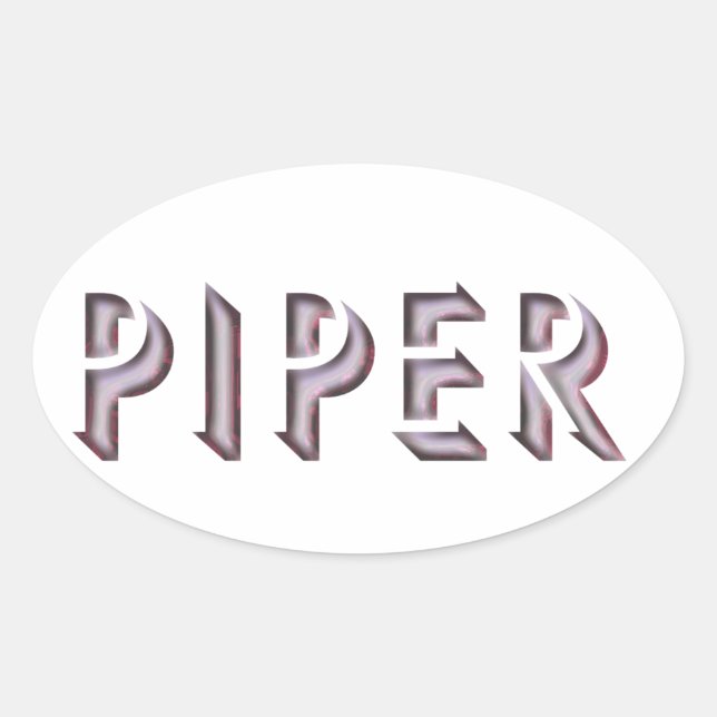 Name des Piper-Aufklebers Ovaler Aufkleber (Vorderseite)