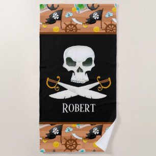 Name des Piratenschädels Strandtuch
