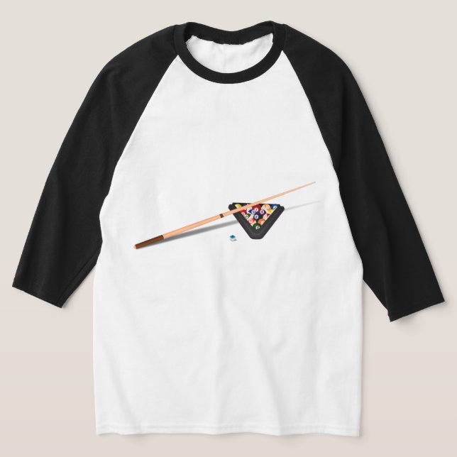 Name des Pool Table Cue-Sticks und der Balls auf d T-Shirt (Ablage )