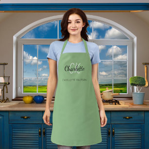 Name des Produkts in grün Schürze