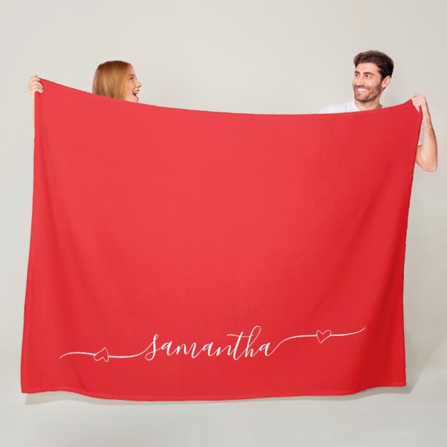 Name des Pulvers (rot und weiß) Fleecedecke (Beispiel)