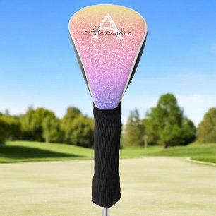 Name des Rainbow-Glitzer und der Sparkle-Monogramm Golf Headcover