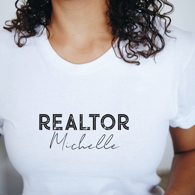 Name des Real Anwesen Agent Realtor Skriptname T-Shirt (Real Estate Agent Realtor Retro Script Name T-Shirt)