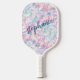 Name des rosa Gefärbte Krawatte-Skripts Pickleball Schläger
